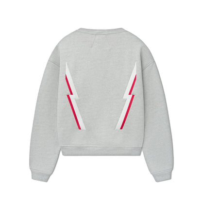 Rhude Lightning Crewneck Sweatshirt in Heather Grey