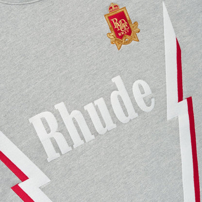 Rhude Lightning Crewneck Sweatshirt in Heather Grey