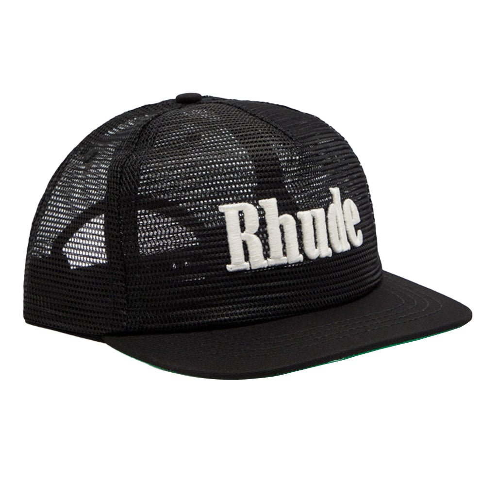 Rhude Logo Mesh Hat In Black / WhiteCaps & HatsRhudeDPUS Designer Outlet8053298014039UNIRhude Logo Mesh Hat In Black / White