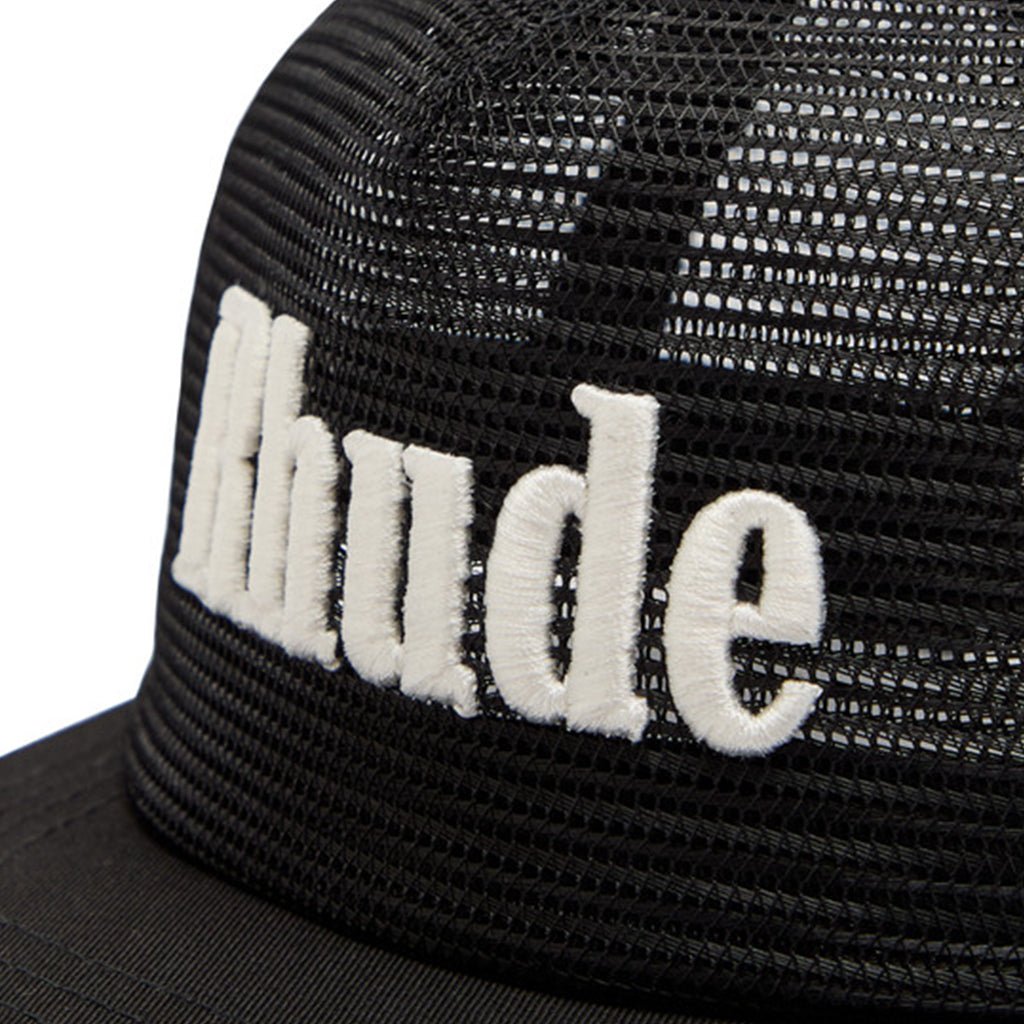 Rhude Logo Mesh Hat In Black / WhiteCaps & HatsRhudeDPUS Designer Outlet8053298014039UNIRhude Logo Mesh Hat In Black / White