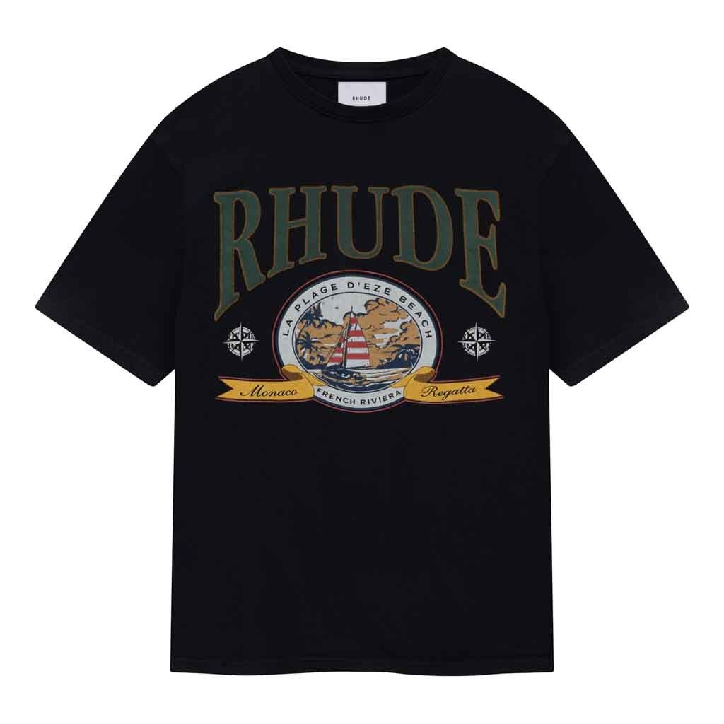 Rhude Monaco Regatta T-Shirt in Vintage Black