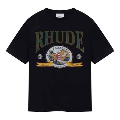 Rhude Monaco Regatta T-Shirt in Vintage Black