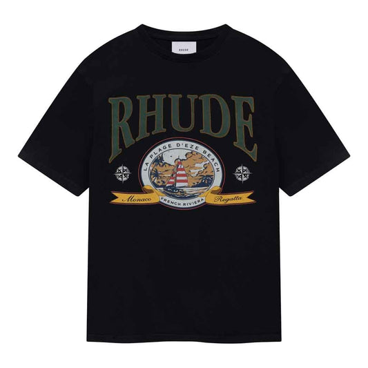 Rhude Monaco Regatta T-Shirt in Vintage Black