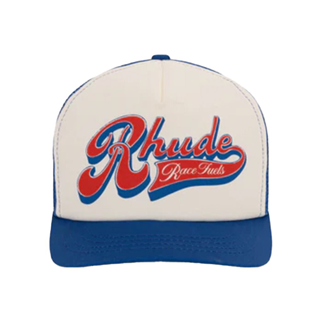 Rhude Pit Stop Trucker HatCaps & HatsRhudeDPUS Designer Outlet8053298567634WhiteUNIRhude Pit Stop Trucker Hat
