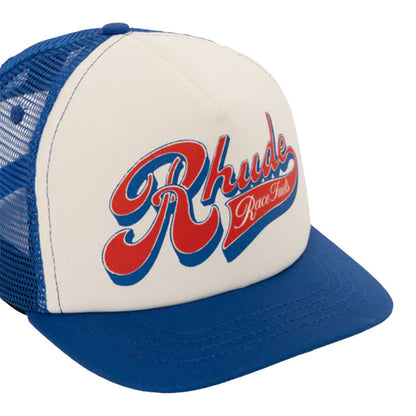 Rhude Pit Stop Trucker HatCaps & HatsRhudeDPUS Designer Outlet8053298567634WhiteUNIRhude Pit Stop Trucker Hat