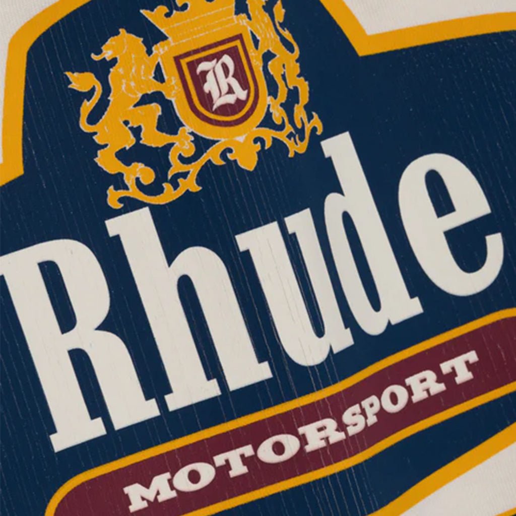 Rhude Racing Crest TeeT-ShirtRhudeDPUS Designer Outlet8058898427852Vintage WhiteXSRhude Racing Crest Tee