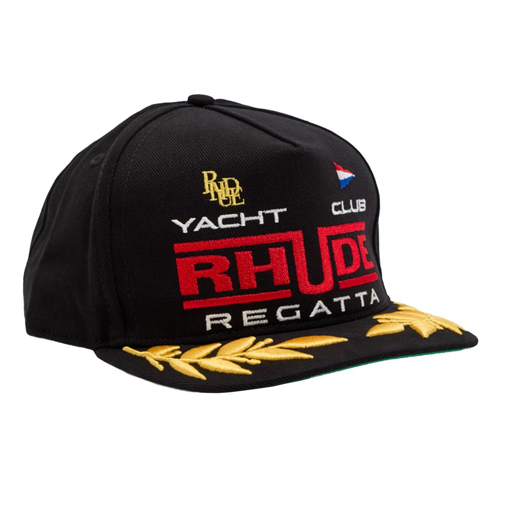 Rhude Regatta Club Hat In Black / White / RedCaps & HatsRhudeDPUS Designer Outlet8053298013988One sizeRhude Regatta Club Hat In Black / White / Red