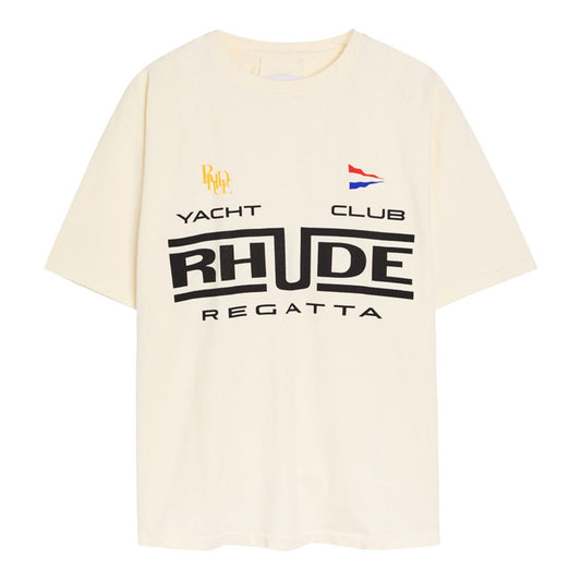 Rhude Rhude Regatta Club Tee In Vintage White/ Black/ GreenT-ShirtsRhudeDPUS Designer Outlet8053298018662XSRhude Rhude Regatta Club Tee In Vintage White/ Black/ Green