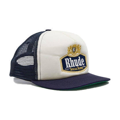 Rhude Special - Blend Trucker Hat in Navy/ Off - WhiteCaps & HatsDPUS Designer OutletDPUS Designer Outlet8059554380290O/SRhude Special - Blend Trucker Hat in Navy/ Off - White