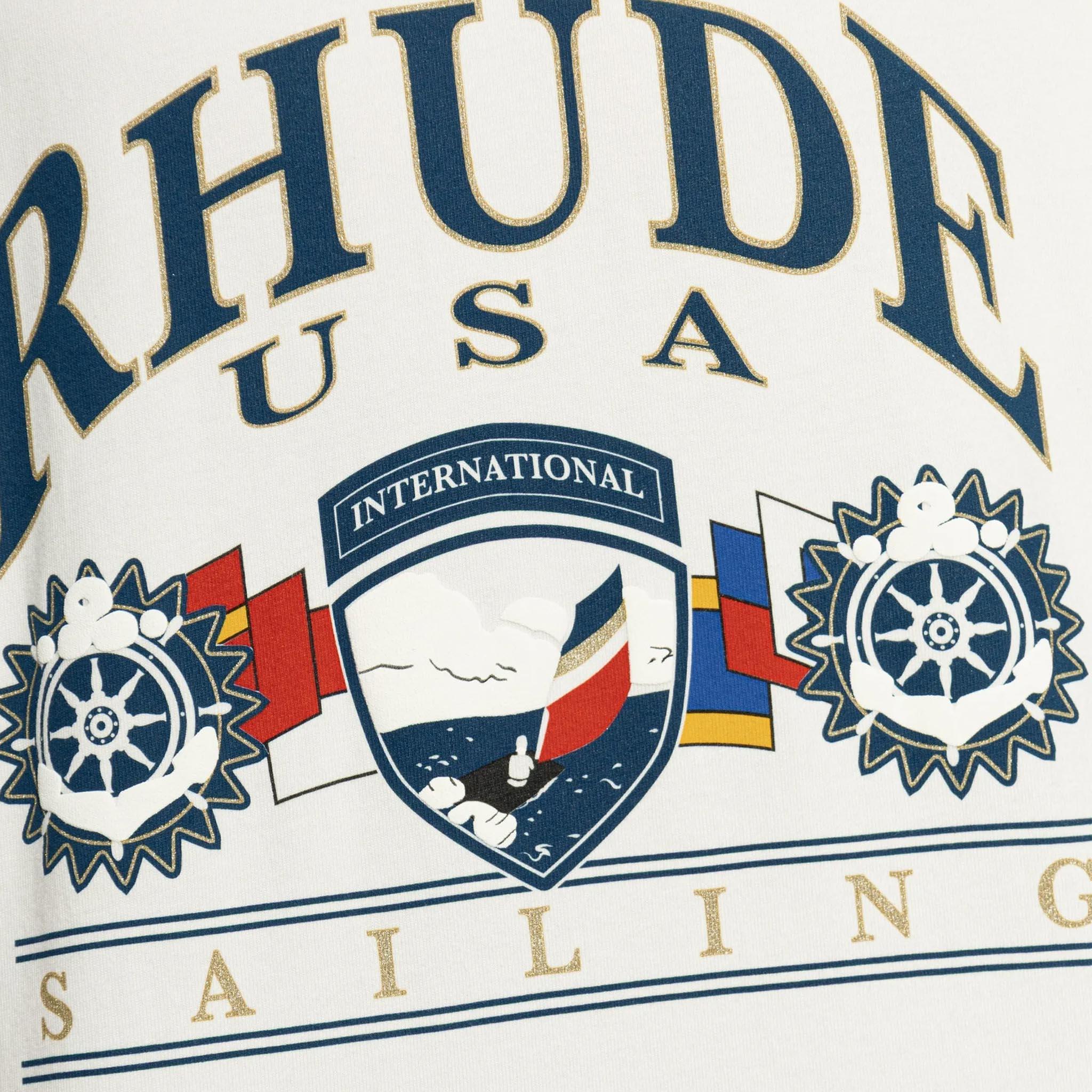 Rhude Usa Sailing Icon Tee In Vintage White/ BlackRhudeDPUS Designer Outlet8053298019089XSRhude Usa Sailing Icon Tee In Vintage White/ Black