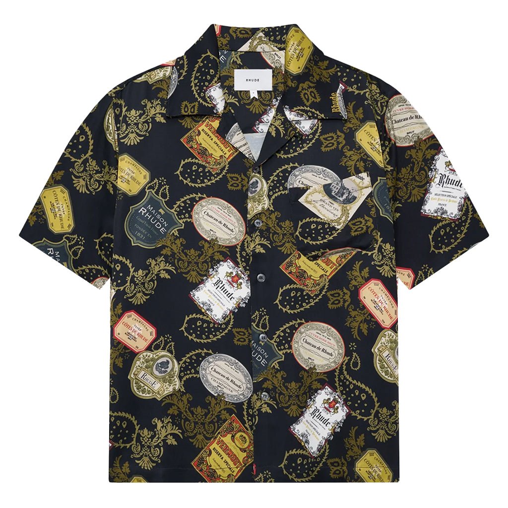 [Rhude] Vin Bandana Print Button-Up ShirtShirtsRhudeDPUS Designer OutletRHPF26SS02202-C933-S8055594834854BlackS[Rhude] Vin Bandana Print Button-Up Shirt