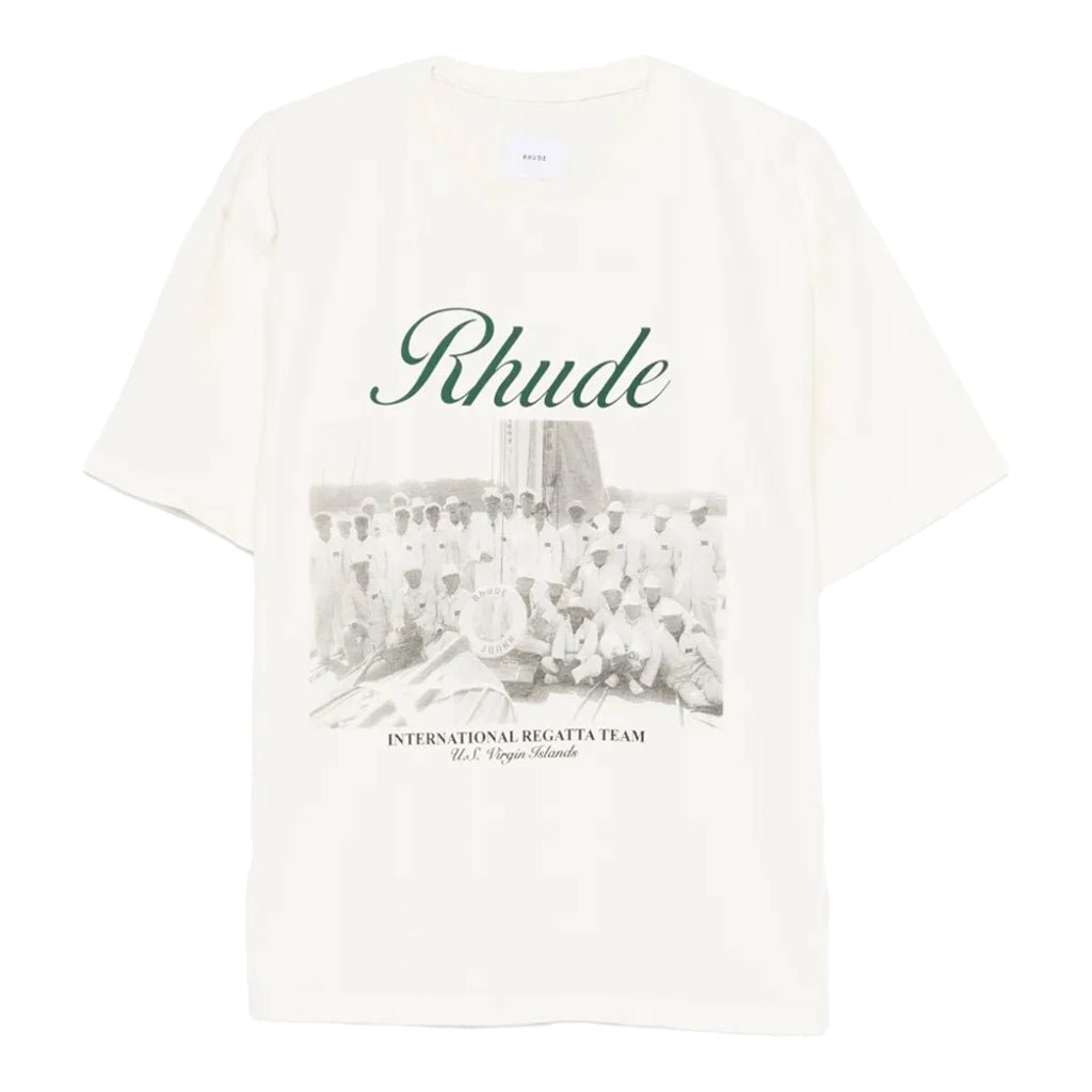 Rhude Virgin Islands Script Tee In Vintage White/ Black/ GreenT-ShirtsRhudeDPUS Designer Outlet8053298018242XSRhude Virgin Islands Script Tee In Vintage White/ Black/ Green