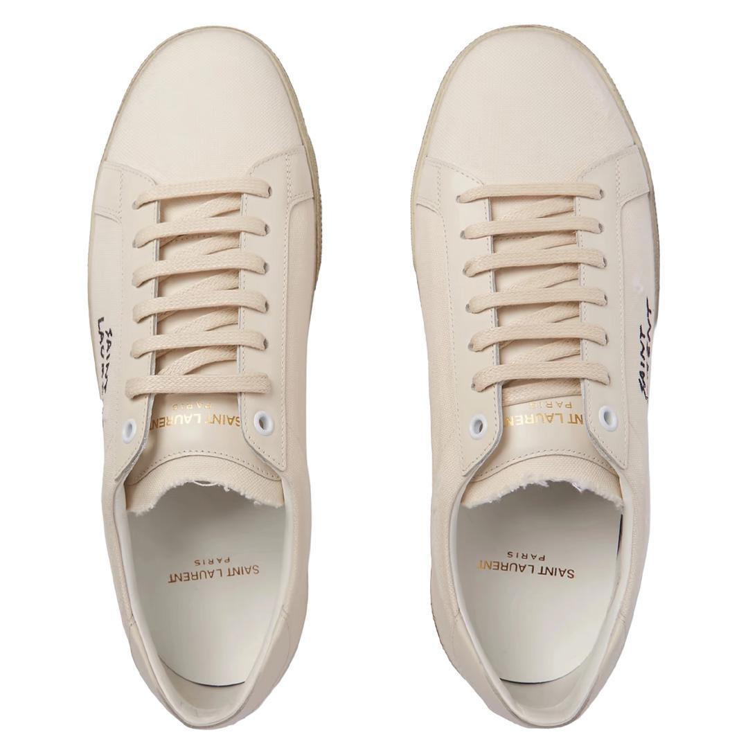 Saint Laurent SL - 06 Court Leather Sneakers in CreamSneakersSaint LaurentDPUS Designer Outlet809156429841Saint Laurent SL - 06 Court Leather Sneakers in Cream