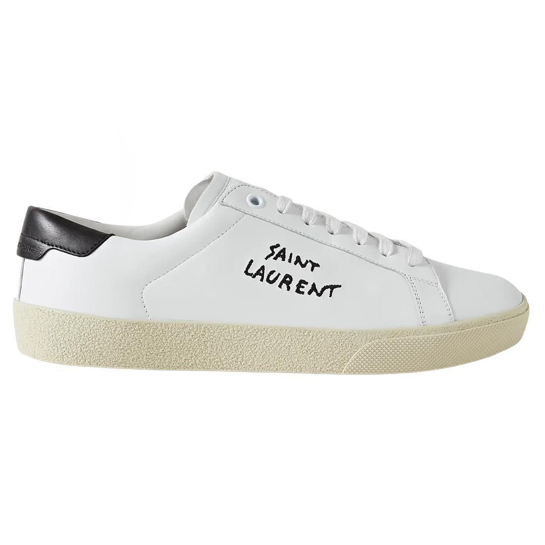 Saint Laurent SL - 06 Court Leather Sneakers in White & BlackSneakersSaint LaurentDPUS Designer OutletYSCOPC2023000018800002811183347941+Saint Laurent SL - 06 Court Leather Sneakers in White & Black