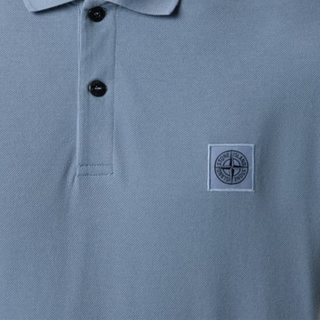 Stone Island 50/2 Cotton Pique Compass Patch PoloT-ShirtsStone IslandDPUS Designer OutletAvio BlueSStone Island 50/2 Cotton Pique Compass Patch Polo