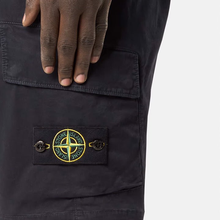 Stone Island Brushed Cotton Canvas "Old" Effect Cargo Bermuda in NavyShortsStone IslandDPUS Designer Outlet805381303672030Stone Island Brushed Cotton Canvas "Old" Effect Cargo Bermuda in Navy