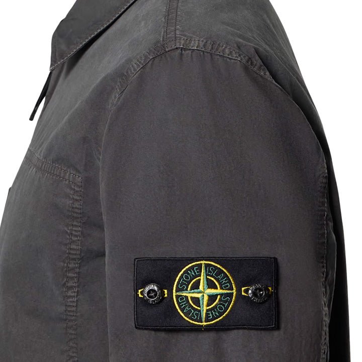 Stone Island Brushed Cotton Canvas "Old" Effect Overshirt in Charcoal GreyOvershirtStone IslandDPUS Designer OutletSStone Island Brushed Cotton Canvas "Old" Effect Overshirt in Charcoal Grey