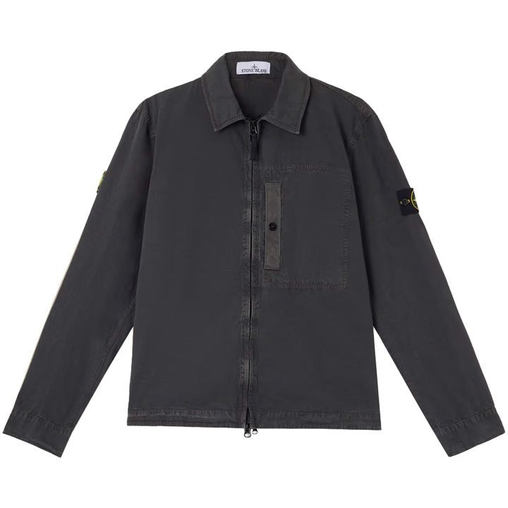 Stone Island Brushed Cotton Canvas "Old" Effect Overshirt in Charcoal GreyOvershirtStone IslandDPUS Designer OutletSStone Island Brushed Cotton Canvas "Old" Effect Overshirt in Charcoal Grey