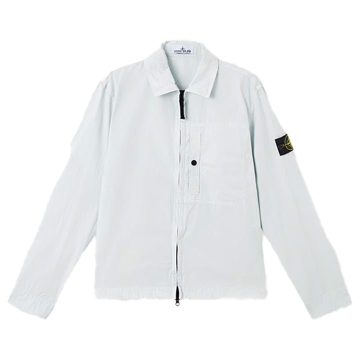 Stone Island Brushed Cotton Canvas "Old" Effect Overshirt in Sky BlueOvershirtStone IslandDPUS Designer OutletSStone Island Brushed Cotton Canvas "Old" Effect Overshirt in Sky Blue
