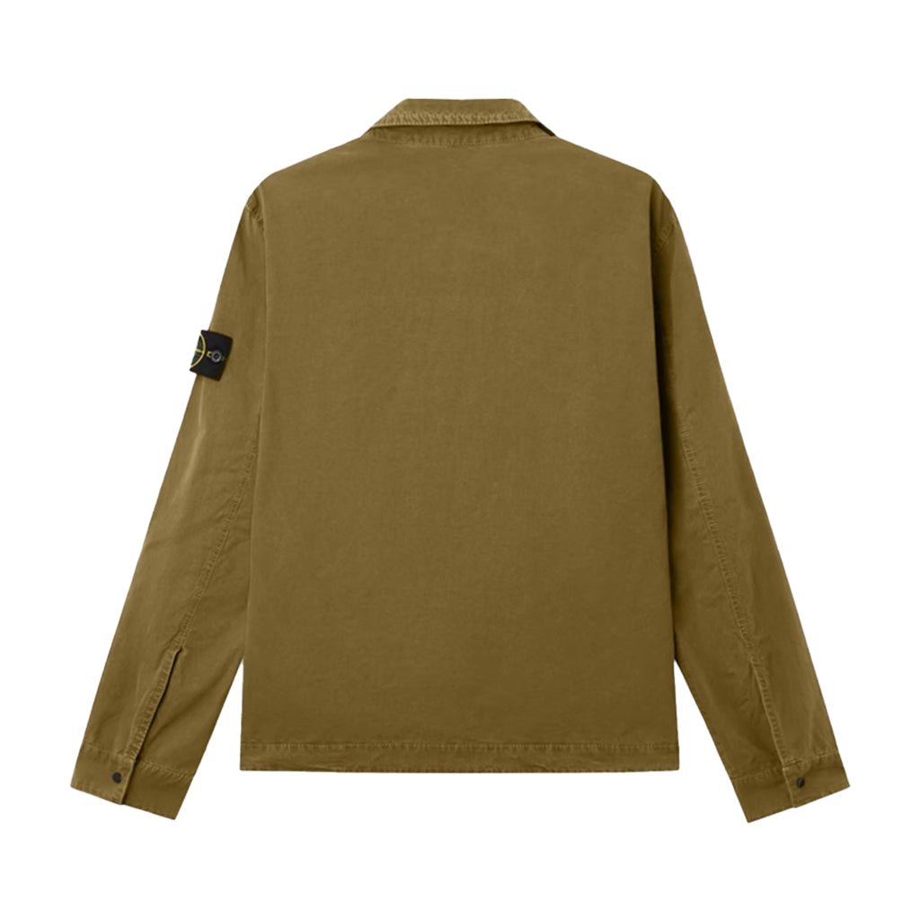 Stone Island Brushed Cotton Canvas "Old" Effect OvershirtOvershirtStone IslandDPUS Designer OutletMilitary GreenSStone Island Brushed Cotton Canvas "Old" Effect Overshirt