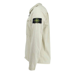 Stone Island Brushed Cotton 'Old' Effect Overshirt in Off WhiteOvershirtStone IslandDPUSSStone Island Brushed Cotton 'Old' Effect Overshirt in Off White