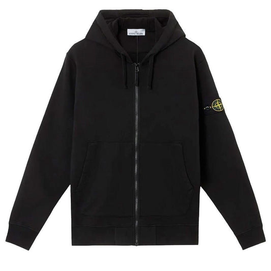 Stone Island Brushed Cotton Regular Fit Zip - Up Hoodie in BlackHoodies & Zip - UpsStone IslandDPUS Designer Outlet8053813440503SStone Island Brushed Cotton Regular Fit Zip - Up Hoodie in Black