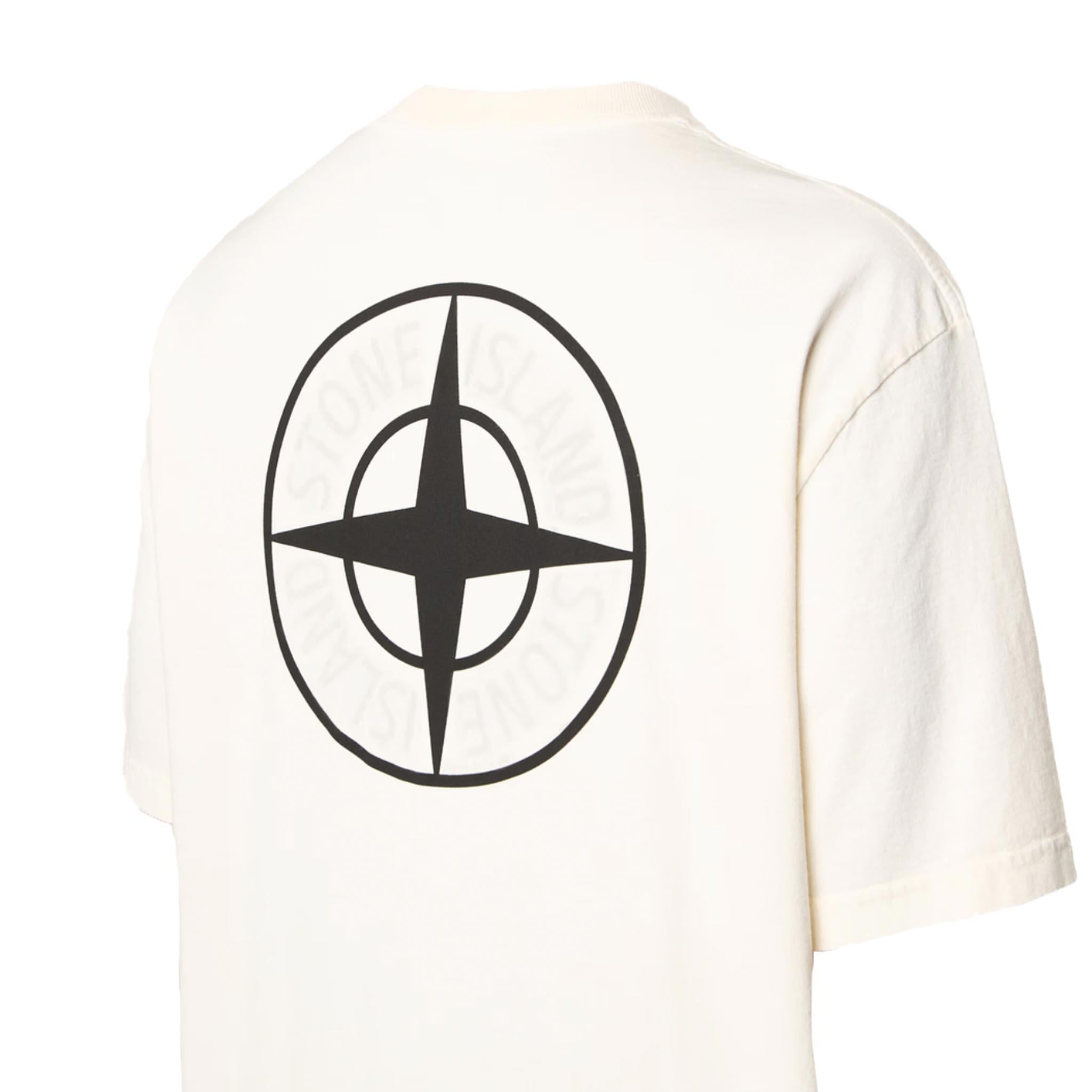 Stone Island Combed Organic Cotton T-Shirt in IvoryStone IslandDPUS Designer OutletSStone Island Combed Organic Cotton T-Shirt in Ivory
