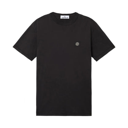 Stone Island Compass Logo Cotton T-Shirt in Black