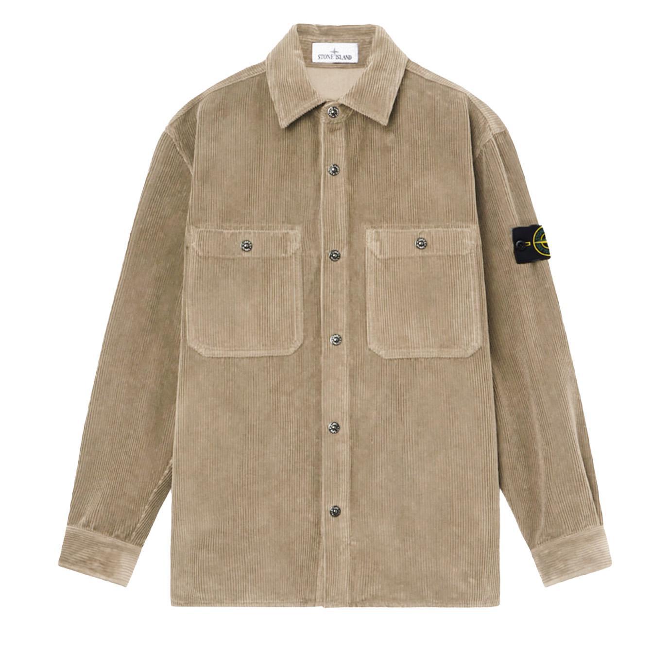 Stone Island Cotton Corduroy 800 Comfort Fit Overshirt in DesertOvershirtStone IslandDPUS Designer Outlet8053813438258SStone Island Cotton Corduroy 800 Comfort Fit Overshirt in Desert