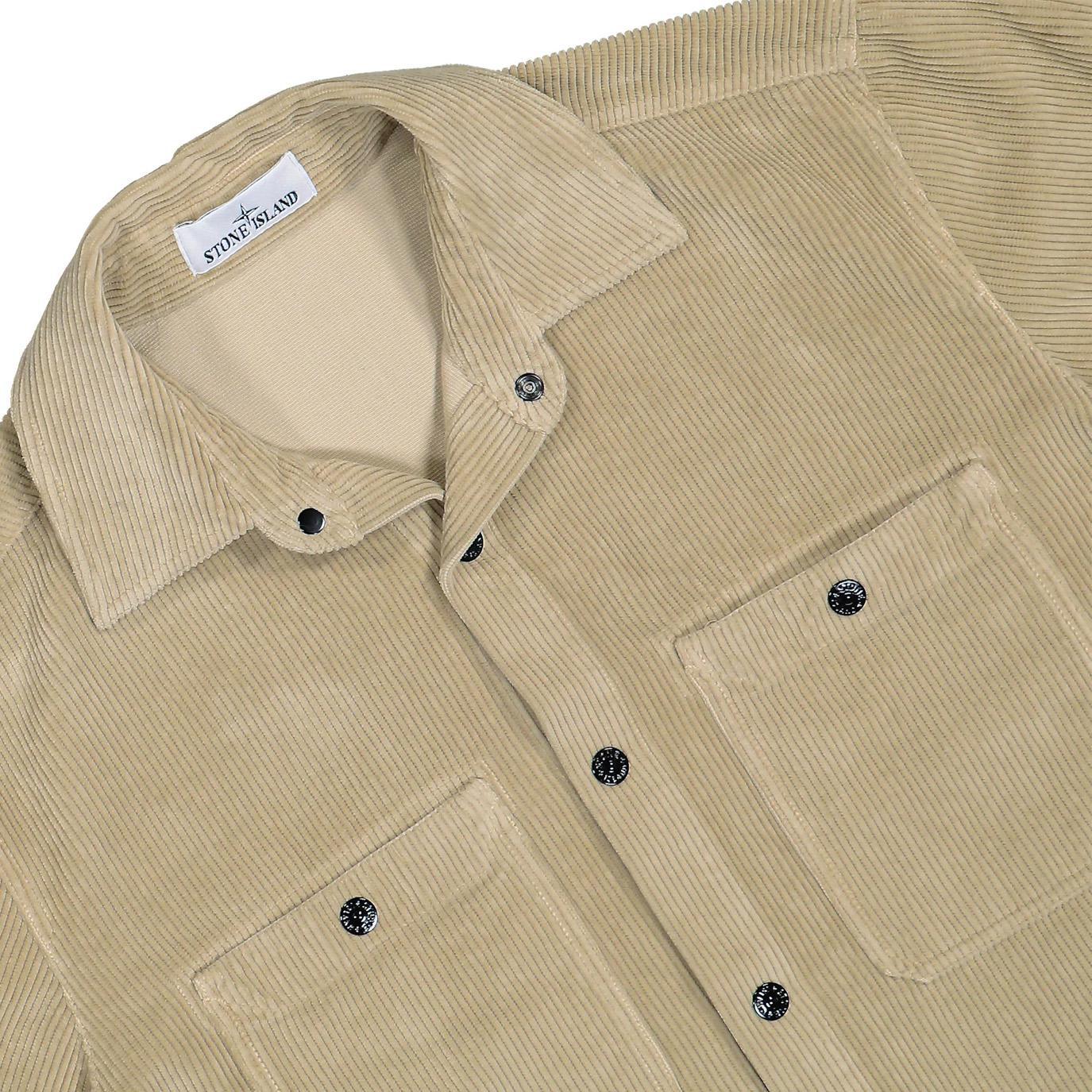 Stone Island Cotton Corduroy 800 Comfort Fit Overshirt in DesertOvershirtStone IslandDPUS Designer Outlet8053813438258SStone Island Cotton Corduroy 800 Comfort Fit Overshirt in Desert
