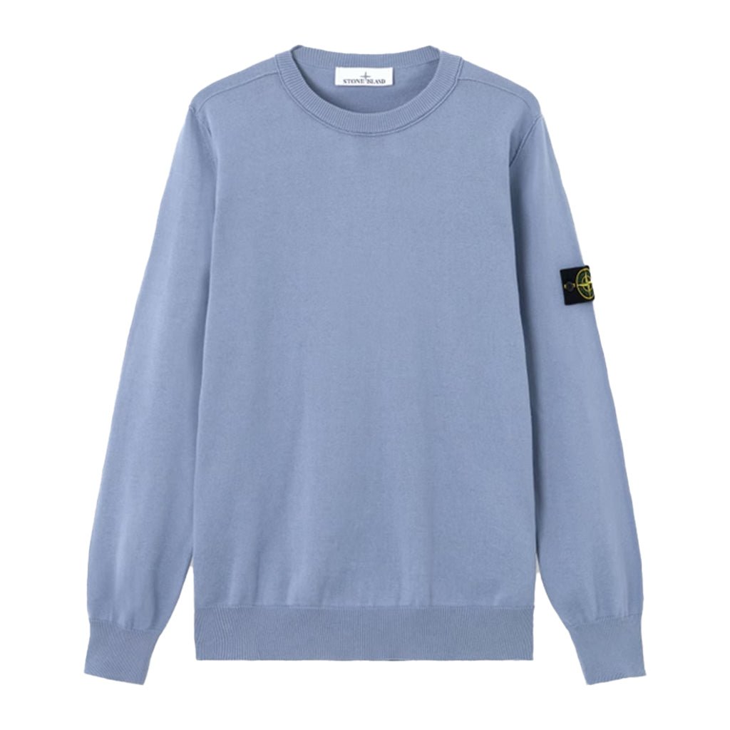 Stone Island Cotton Crewneck Sweatshirt With Rolled Up EdgesStone IslandDPUS Designer OutletAvio BlueSStone Island Cotton Crewneck Sweatshirt With Rolled Up Edges