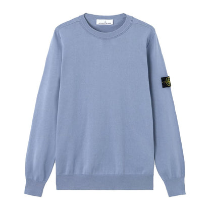 Stone Island Cotton Crewneck Sweatshirt With Rolled Up EdgesStone IslandDPUS Designer OutletAvio BlueSStone Island Cotton Crewneck Sweatshirt With Rolled Up Edges