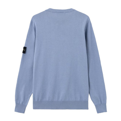 Stone Island Cotton Crewneck Sweatshirt With Rolled Up EdgesStone IslandDPUS Designer OutletAvio BlueSStone Island Cotton Crewneck Sweatshirt With Rolled Up Edges