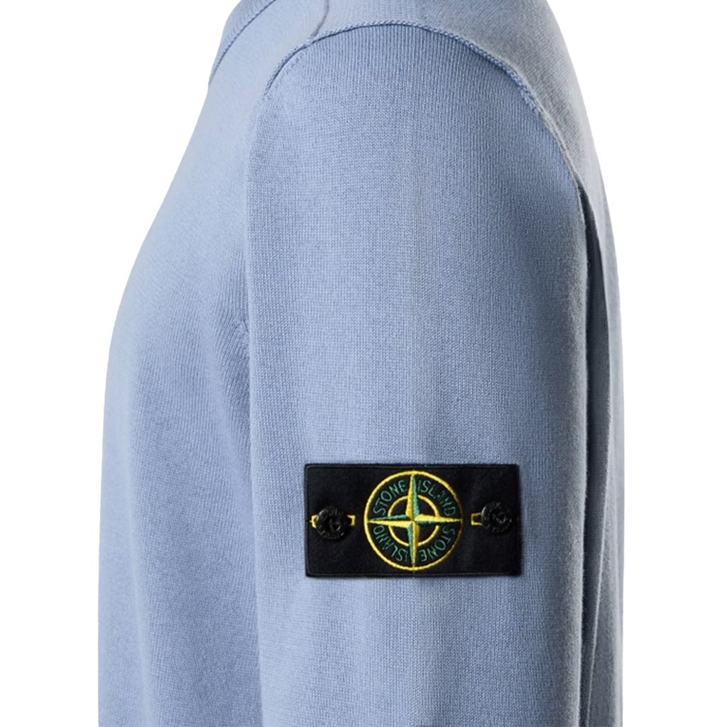 Stone Island Cotton Crewneck Sweatshirt With Rolled Up EdgesStone IslandDPUS Designer OutletAvio BlueSStone Island Cotton Crewneck Sweatshirt With Rolled Up Edges