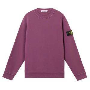 Stone Island Cotton Diagonal Raised Fleece "Old" Effect Crewneck Sweatshirt in BurgundySweatshirtsStone IslandDPUSSStone Island Cotton Diagonal Raised Fleece "Old" Effect Crewneck Sweatshirt in Burgundy