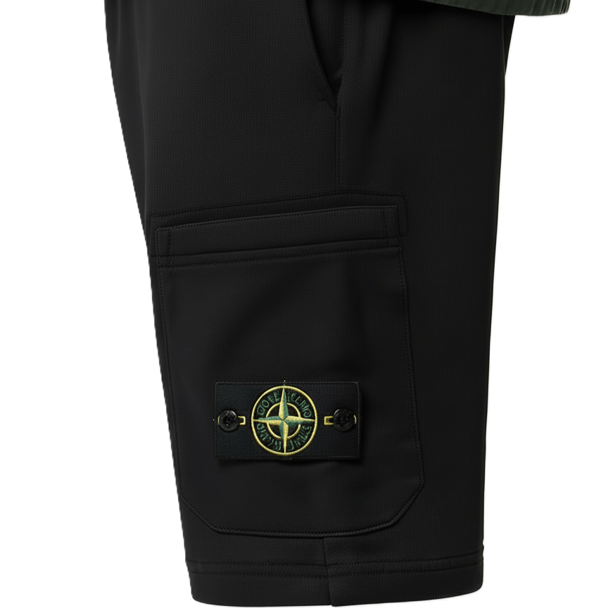 Stone Island Cotton Fleece Bermuda Shorts in BlackShortsStone IslandDPUS Designer Outlet8053813456931SStone Island Cotton Fleece Bermuda Shorts in Black