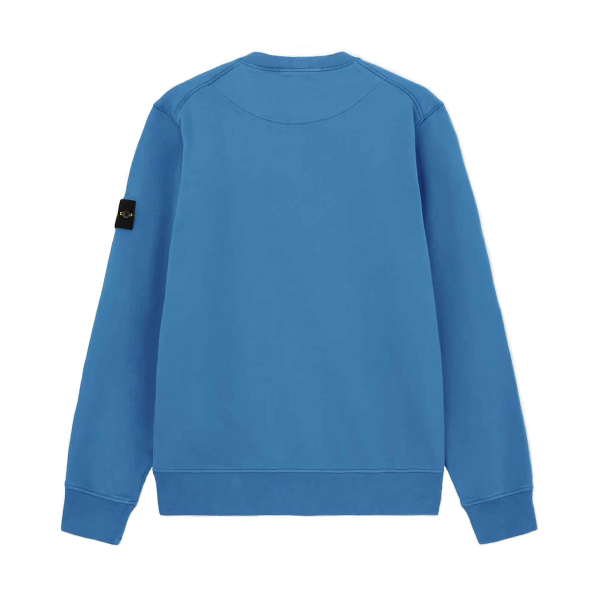 Stone Island Cotton Fleece Crewneck Sweatshirt in Avio BlueSweatshirtsStone IslandDPUS8056246028966SStone Island Cotton Fleece Crewneck Sweatshirt in Avio Blue