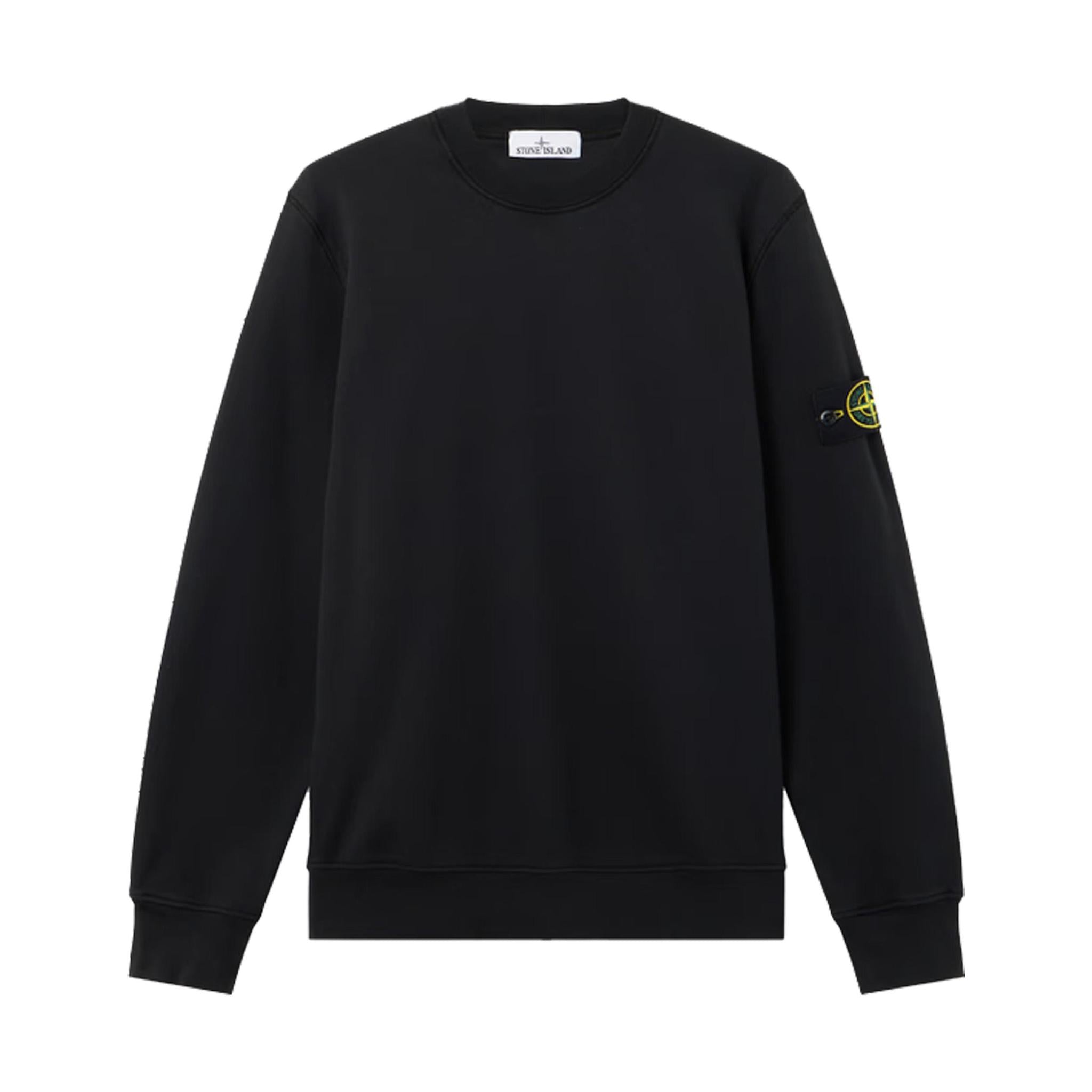 Stone Island Cotton Fleece Crewneck Sweatshirt in Black