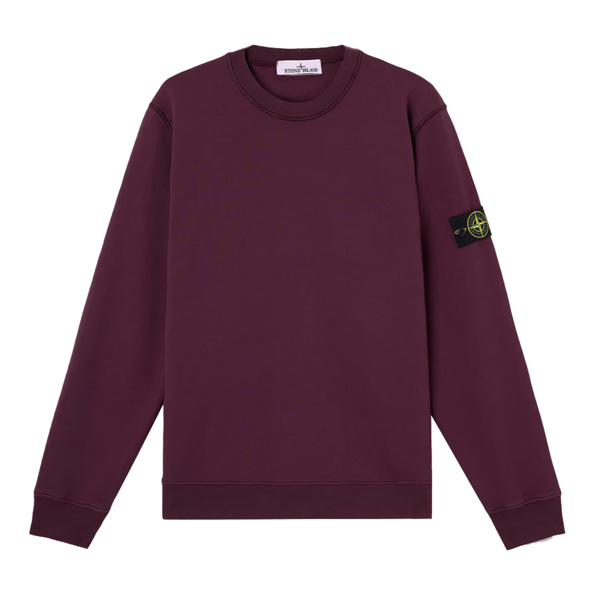 Stone Island Cotton Fleece Crewneck Sweatshirt in Amaranth