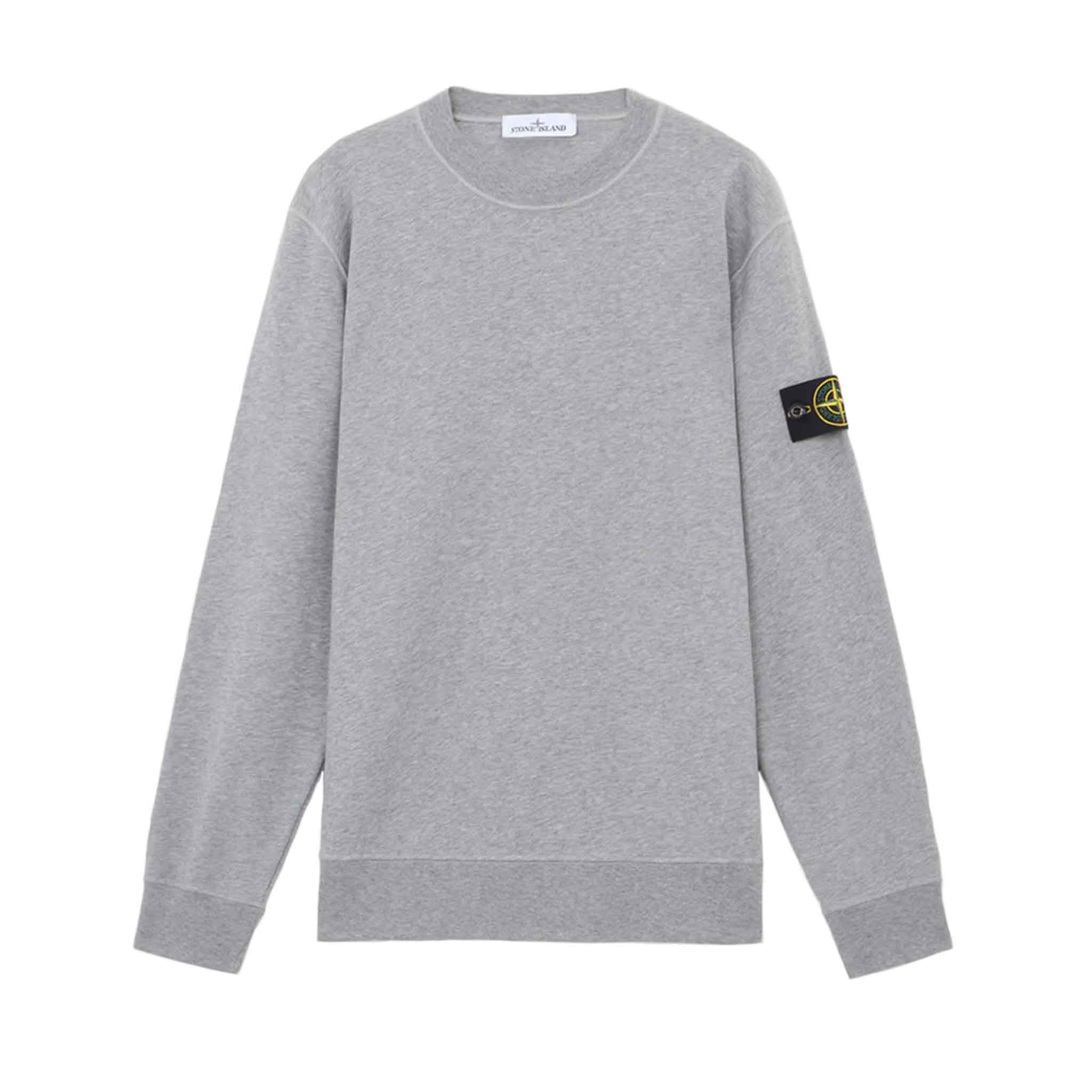 Stone Island Cotton Fleece Crewneck Sweatshirt in Dust Grey MelangeSweatshirtsStone IslandDPUSSStone Island Cotton Fleece Crewneck Sweatshirt in Dust Grey Melange