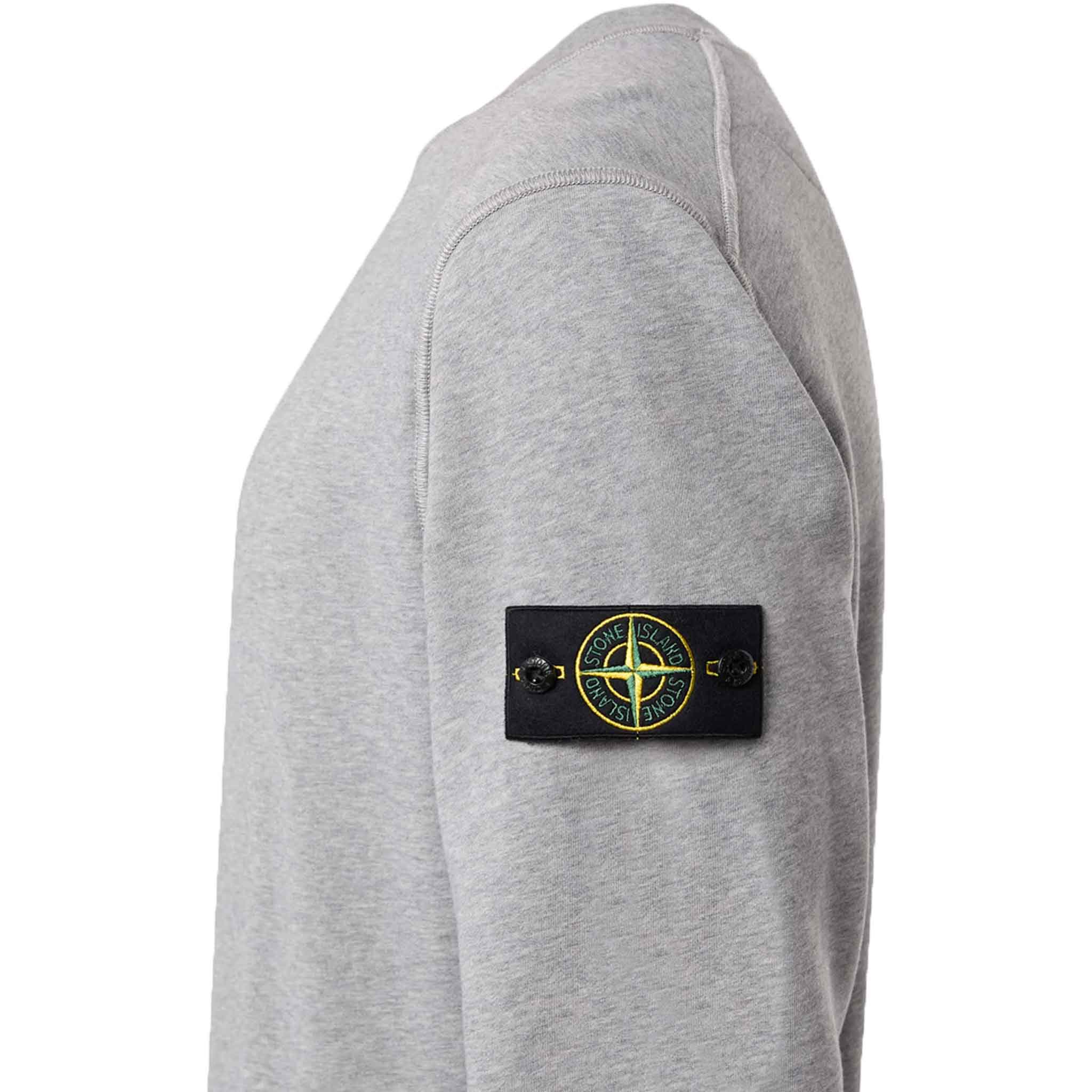 Stone Island Cotton Fleece Crewneck Sweatshirt in Dust Grey MelangeSweatshirtsStone IslandDPUSSStone Island Cotton Fleece Crewneck Sweatshirt in Dust Grey Melange