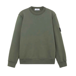 Stone Island Cotton Fleece Crewneck Sweatshirt in Musk GreenSweatshirtsStone IslandDPUS8056246075410SStone Island Cotton Fleece Crewneck Sweatshirt in Musk Green