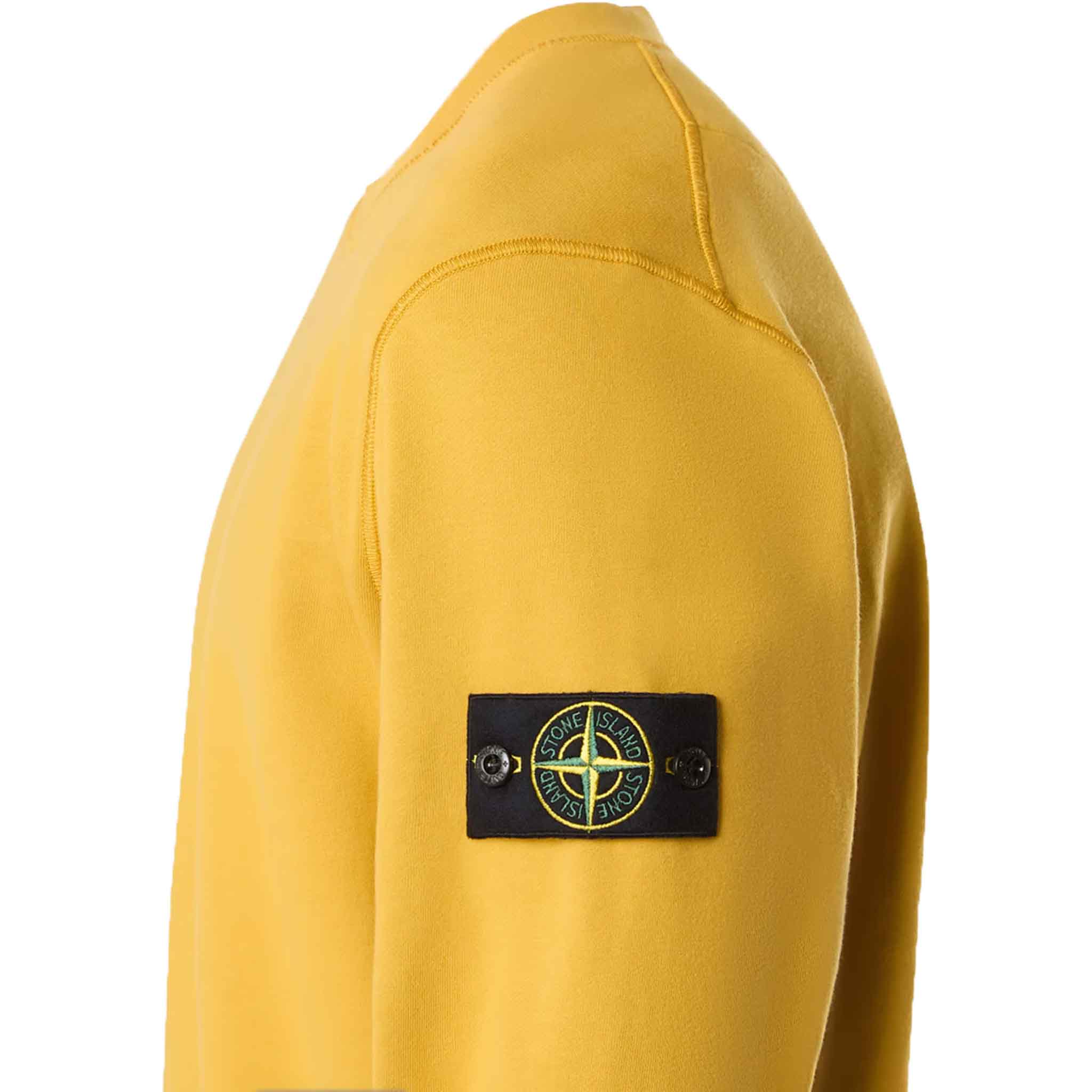 Stone Island Cotton Fleece Crewneck Sweatshirt in Mustard