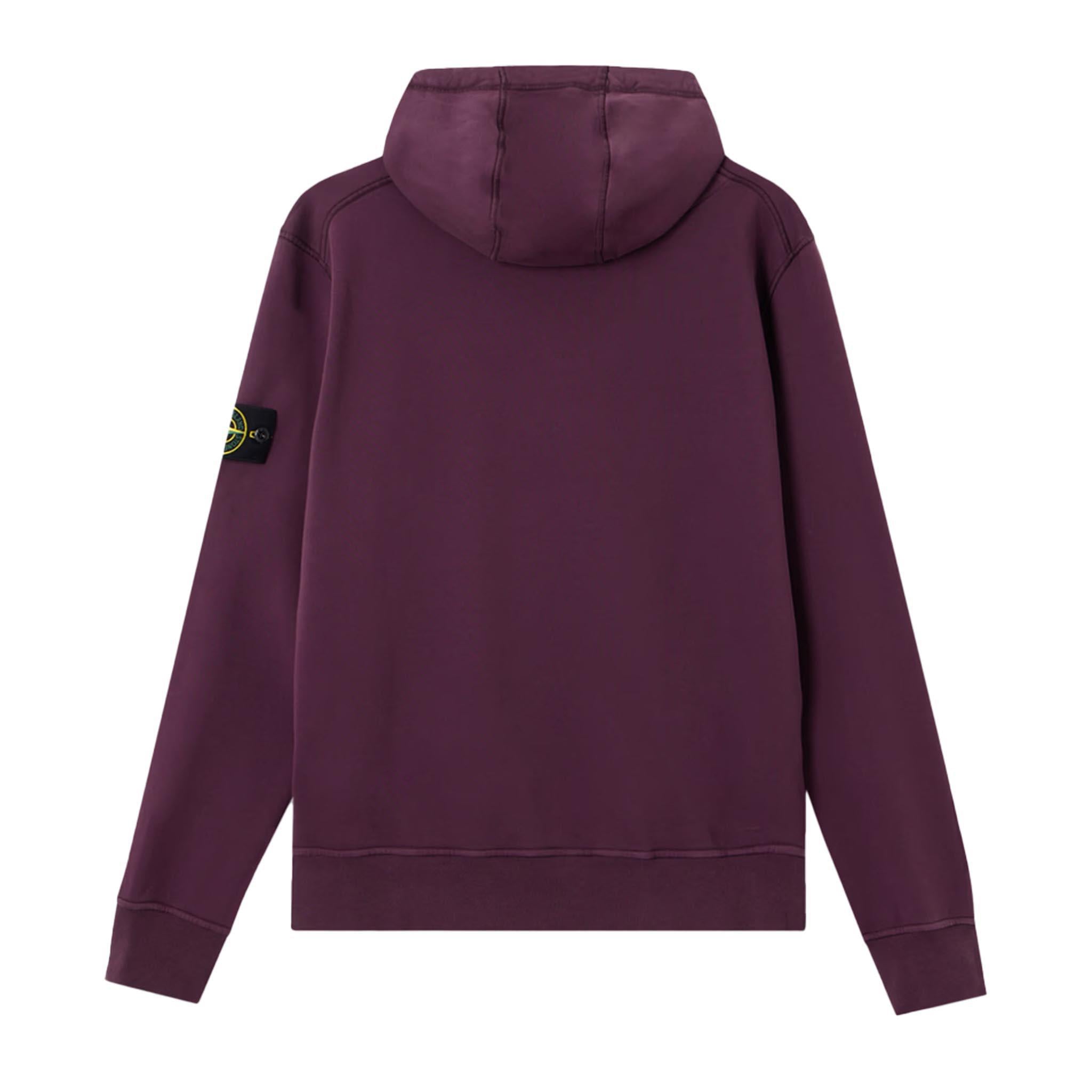 Stone Island Cotton Fleece Hooded Sweatshirt in Amaranth