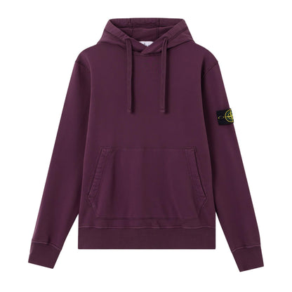 Stone Island Cotton Fleece Hooded Sweatshirt in Amaranth