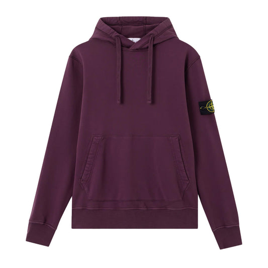 Stone Island Cotton Fleece Hooded Sweatshirt in Amaranth