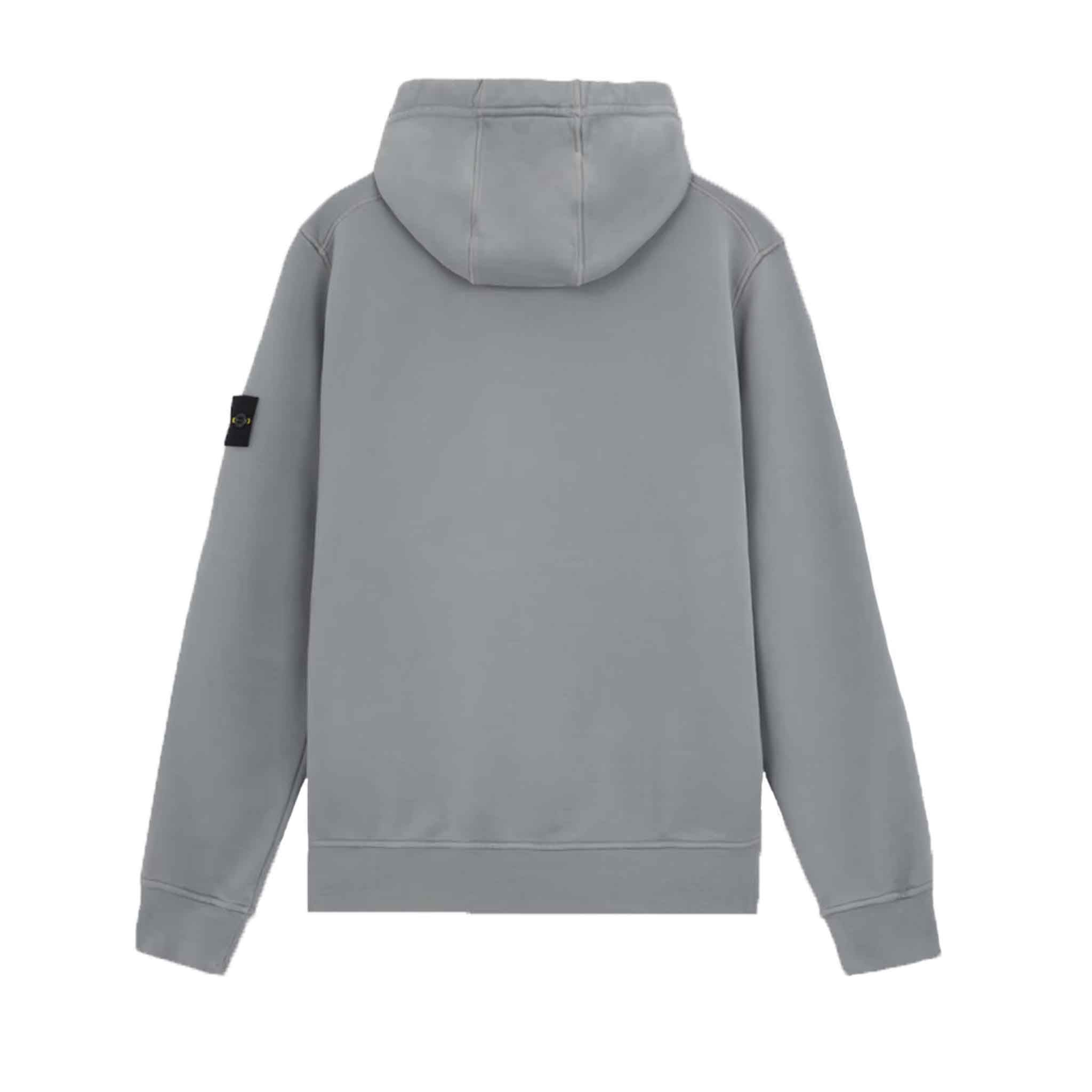 Stone Island Cotton Fleece Hooded Sweatshirt in Green Grey DPUS Designer Outlet