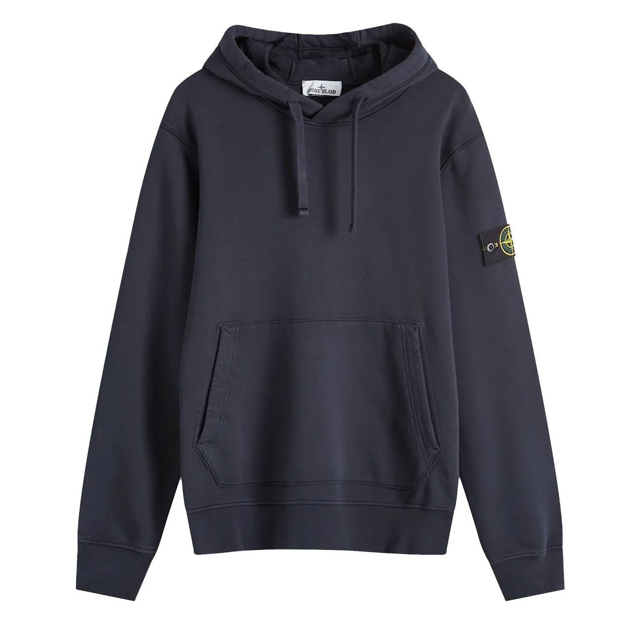 Stone Island Cotton Fleece Hooded Sweatshirt in Ink