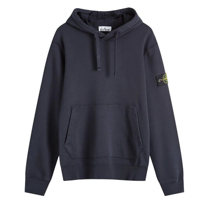 Stone Island Cotton Fleece Hooded Sweatshirt in Ink