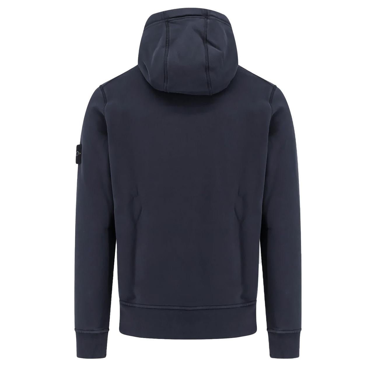 Stone Island Cotton Fleece Hooded Sweatshirt in Ink